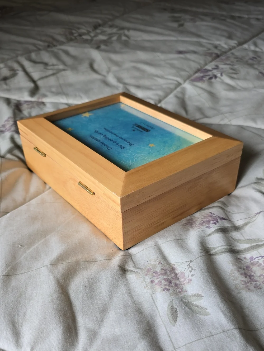 Hallmark Studio B Light Wood Photo Keepsake Box, Natural Wood